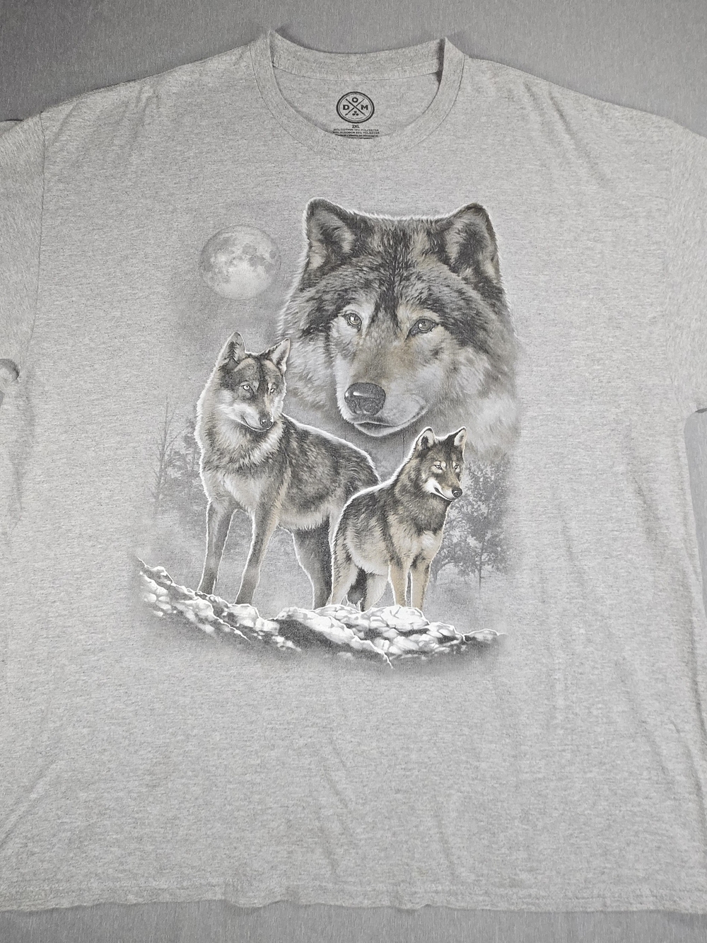 D.O.M. Winter Moon Wolf Graphic T-Shirt Size 2XL